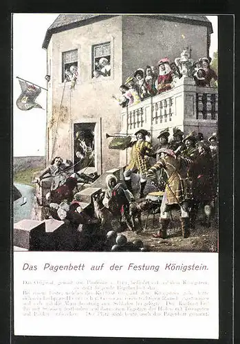 AK Das Pagenbett auf der Festung Königstein
