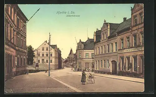 AK Hartha i. Sa., Geschäft an der Albertstrasse