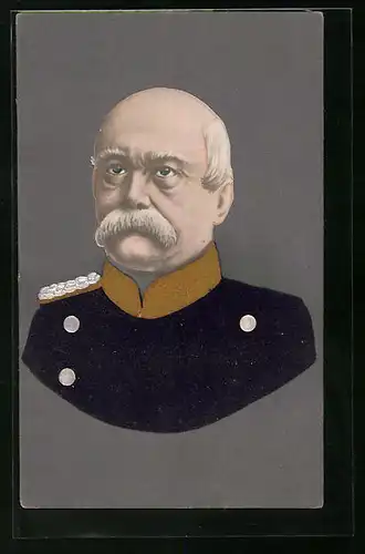 Relief-AK Portrait Otto von Bismarck, Velourpapier