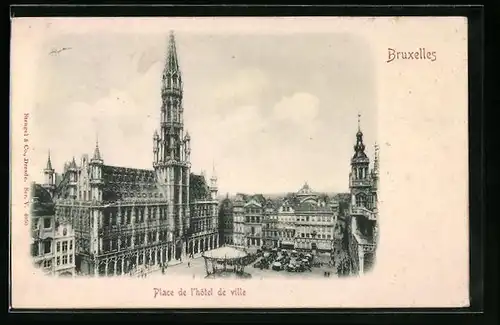 Relief-AK Brüssel / Bruxelles, Place de l`hôtel de ville