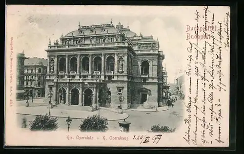 Relief-AK Budapest, Kir. Operaház, K. Opernhaus
