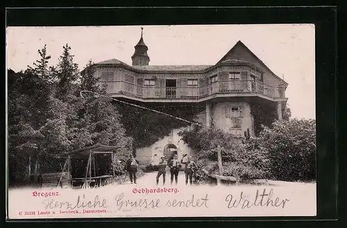 Relief-AK Bregenz, Gasthaus auf dem Gehardsberg