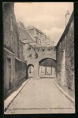 AK Saint-Sulice-de-Favières, Une vieille Ruelle et L`Eglise