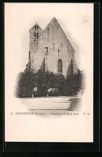 AK Boigneville, L`Eglise coté de la Gare