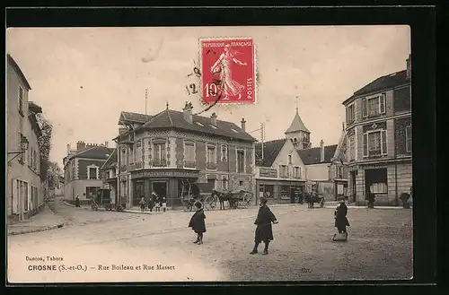 AK Crosne, Rue Boileau et Rue Masset