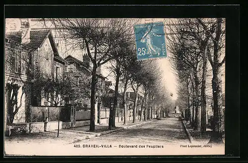AK Draveil-Villa, Boulevard des Peupillers