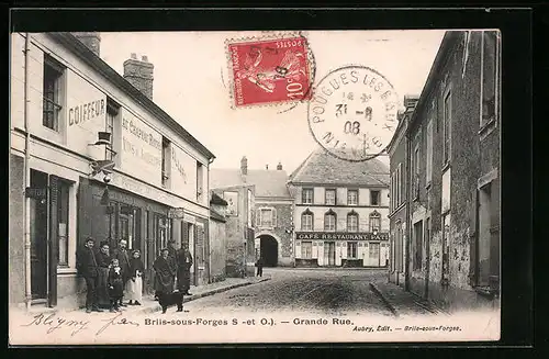 AK Briis-sous-Forges, Grande Rue, Strassenpartie