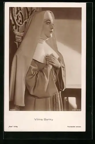 AK Schauspielerin Vilma Banky als Nonne