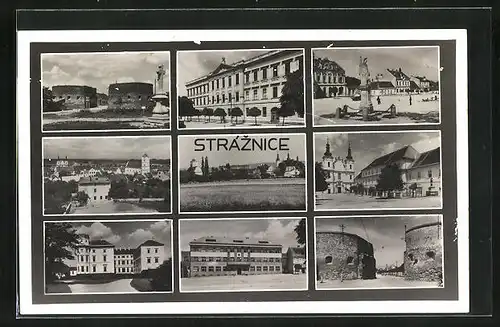 AK Stráznice, Namesti, Pomnik, Kostel