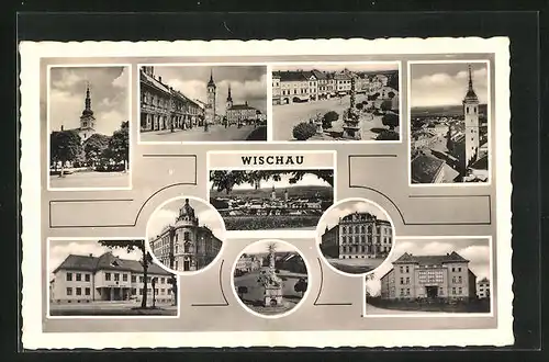 AK Wischau / Vyskov, Namesti, Kostel Pomnik, Celkovy pohled
