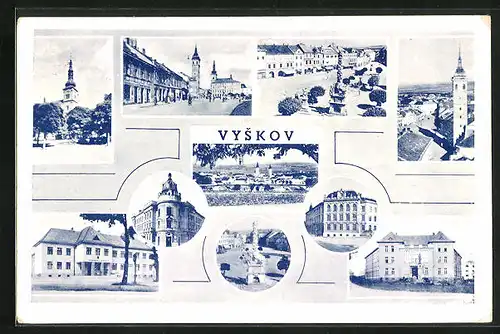 AK Wischau / Vyskov, Namesti, Kostel, Pomnik