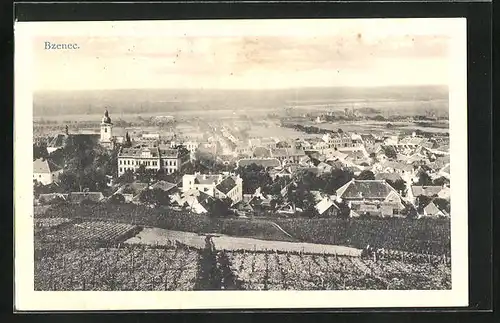 AK Bzenec, Panorama vom Berg aus