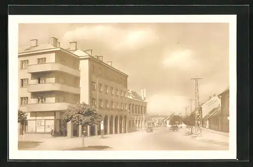 AK Stráznice, Strassenpartie im Ort