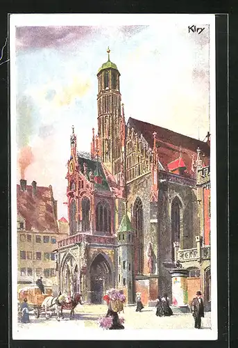 Künstler-AK Heinrich Kley: Nürnberg, Frauenkirche