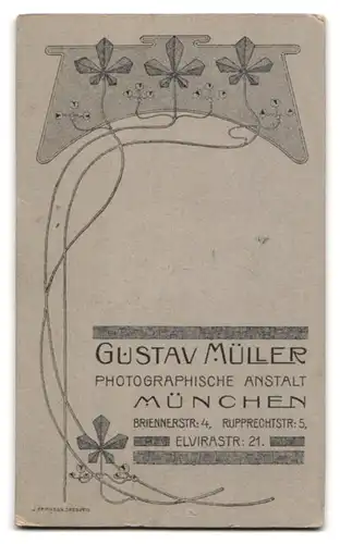 Fotografie Gustav Müller, München, Rupprechtstrasse 3, Uffz. mit Schnauzer in Uniform