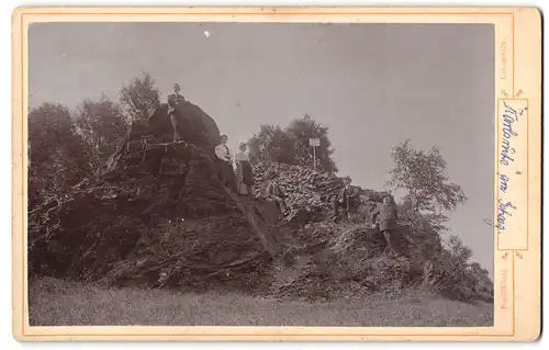 Fotografie Paul König, Lobenstein, Ansicht Karlsruhe, Ausflügsgäste am Löwenmaul