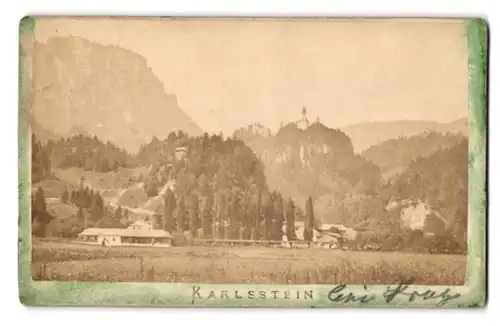 Fotografie F. Grainer, Reichenhall, Ansicht Karlsstein, Blick auf den Ort mit Pankrazkirche