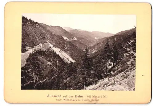 Fotografie unbekannter Fotograf, Ansicht Seewald, Aussicht auf die Schwarzwaldbahn beim Gasthaus zur Forelle