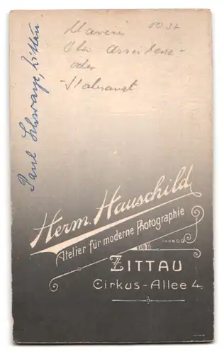 Fotografie Herm. Hauschild, Zittau, Cirkus Allee 4, Stabsarzt Schwaye der Kaiserlichen Marine mit Zweispitz in Uniform