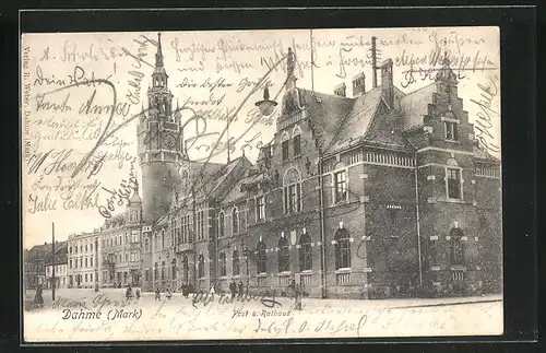 AK Dahme /Mark, Post und Rathaus