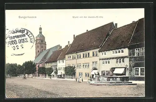 AK Sangerhausen, Markt mit der Jacobi Kirche