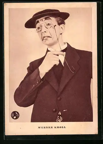 AK Schauspieler Werner Kroll mit Monokel