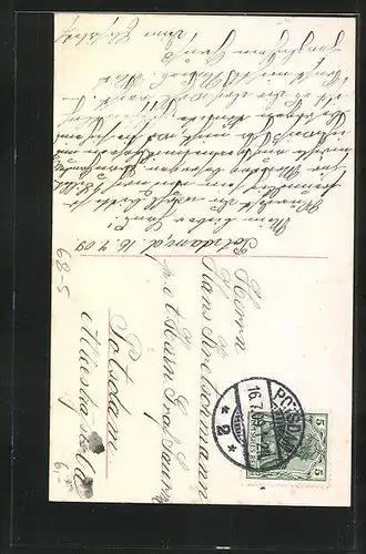 AK Junge Dame mit grossem Hut, Mode 1909