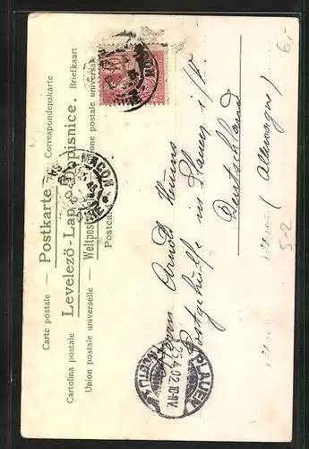 Lithographie Hübsche junge Dame mit Kirschen auf dem Schoss, Jugendstil