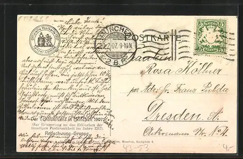 AK München, Reifschwung-Gruppe am Karlsplatz 6, Volkstanz