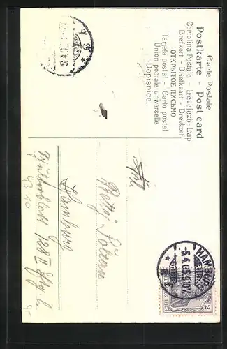 Präge-AK Liebespaar bei nächtlichem Spaziergang auf einer Bank