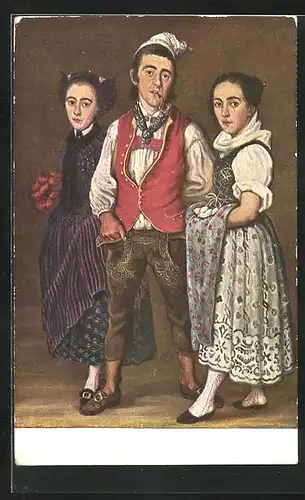 Künstler-AK Die Kinder Ulrich Bräckers aus dem Toggenburg, Pro Juventute