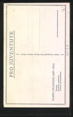 Künstler-AK Tessiner Bauernmädchen, Pro Juventute