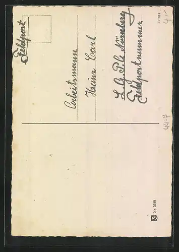 AK Mädchen im Matrosenanzug mit Spielzeug-Ente und Modellboot