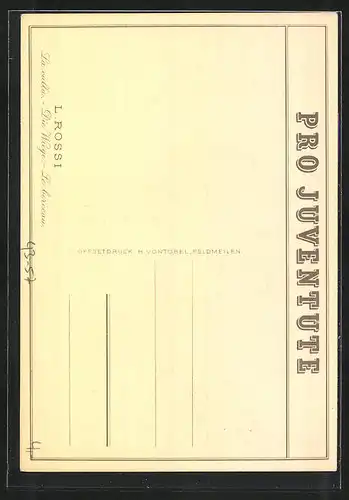 Künstler-AK Mutter mit Wiege, Pro Juventute