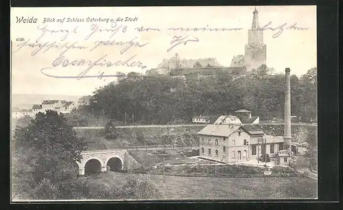 AK Weida, Blick auf Schloss Osterburg u. die Stadt