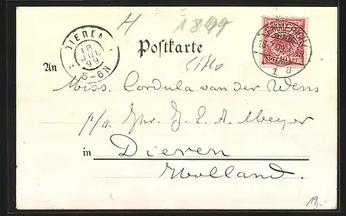 Lithographie Emmerich /Rh., Hotel Kaiserhof, Flusspartie mit Dampfer