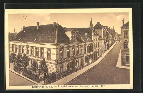 AK Emmerich /Rh., Hotel Restaurant Zensen aus der Vogelschau