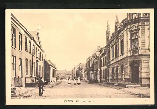 AK Elten, Klosterstrasse mit Wohnhäusern