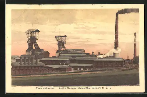 AK Recklinghausen, Zeche General Blumenthal, Schacht III. u. IV