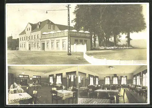 AK Burkersdorf b. Burgstädt, Gasthof zum goldenen Löwen, Innenansicht