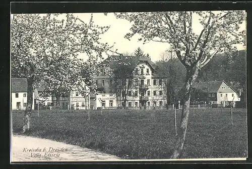 AK Kreischa b. Dresden, Blick auf die Villa Eissrig