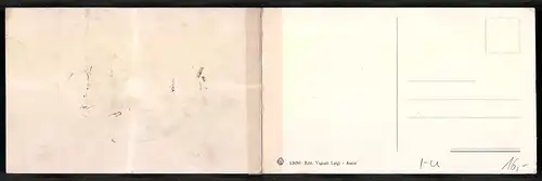 Klapp-AK Assisi, Panorama der Stadt mit Burgberg