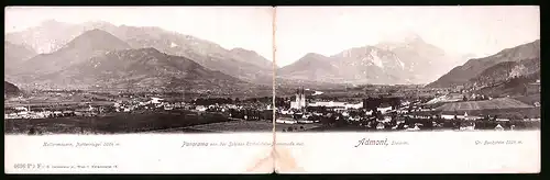 Klapp-AK Admont, Panorama von der Schloss Röthelstein-Promenade aus