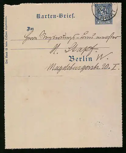 Klapp-AK Berlin, 1893, Private Stadtpost Neue Berliner Omnibus- u. Packetfahrt Aktien Gesellschaft