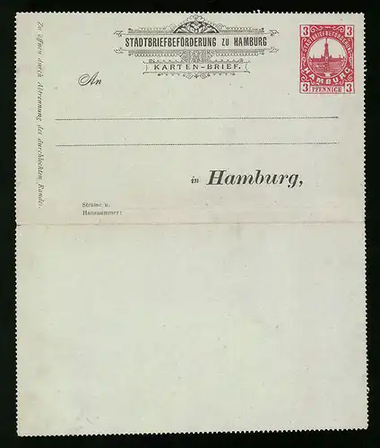 Klapp-AK Hamburg, Private Stadtpost Stadtbriefbeförderung