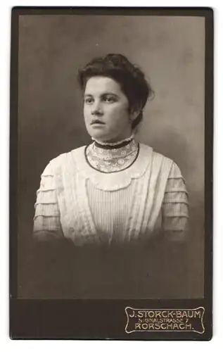 Fotografie J. Storck-Baum, Rorschach, Signalstrasse 7, Portrait junge Dame mit hochgestecktem Haar