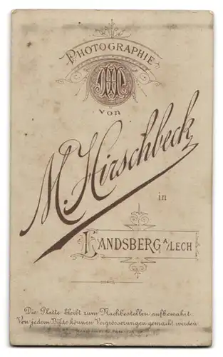 Fotografie M. Hirschbeck, Landsberg a. Lech, Portrait junger Herr mit moderner Frisur