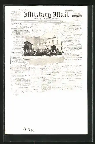 AK Gresham, Zeitung Military Mail, Menschenmenge vor Regierungsgebäude