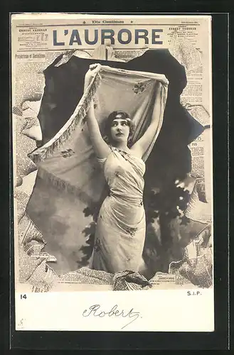 AK Zeitung L`Aurore, Dame in Tunika