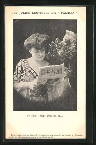 AK Les Jolies Lectrices de Familia, Mlle Paméla R...